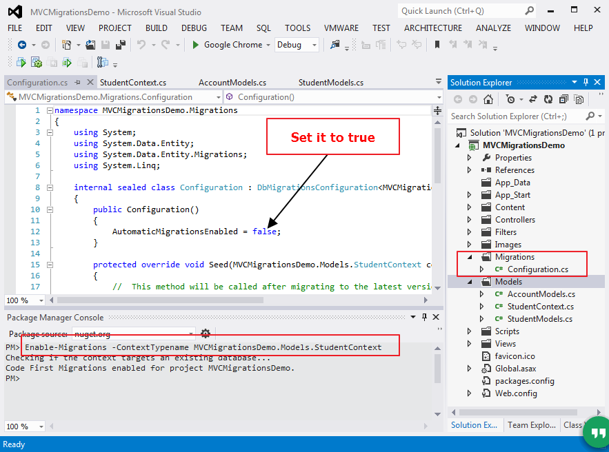 Using Entity Framework Code First Migrations In Asp Net Mvc Csharpcode Org